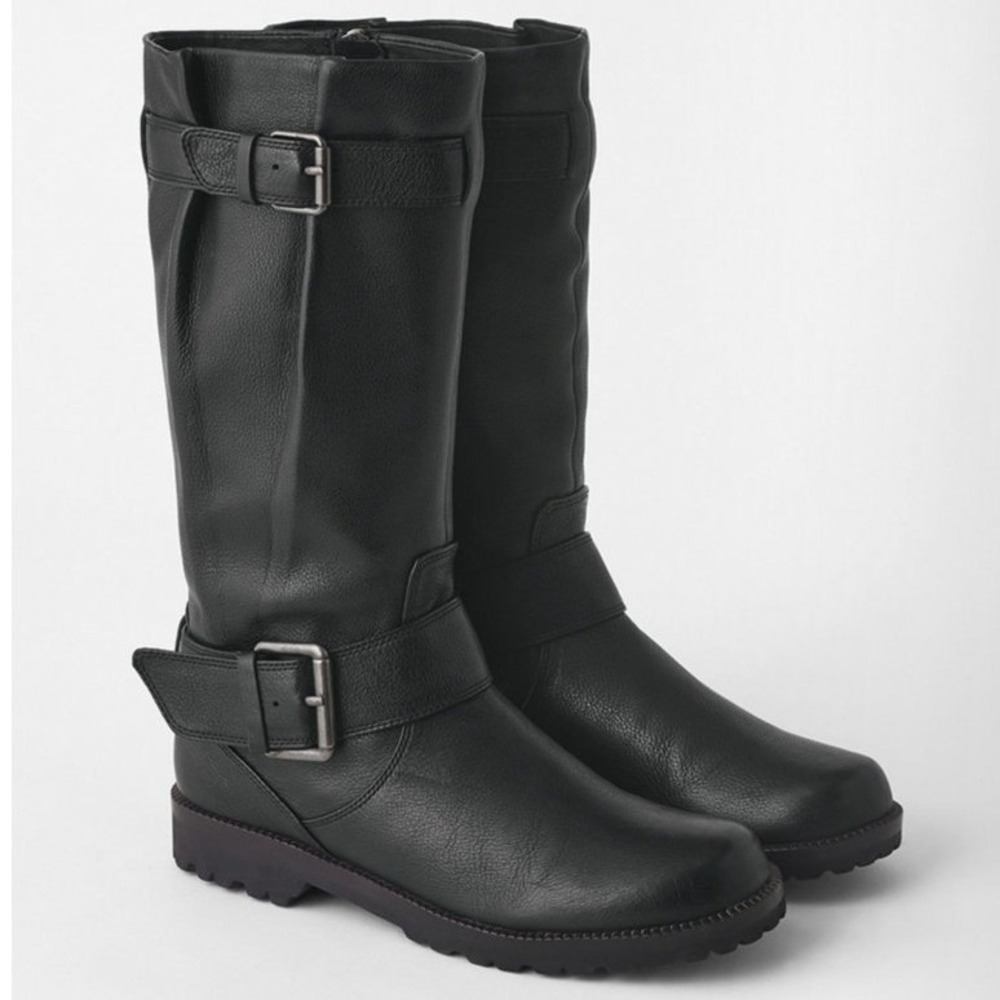 Gentle Souls Kenneth Cole‎ Buckled Up Mid-Calf Riding Boots Black Leather Sz 8.5